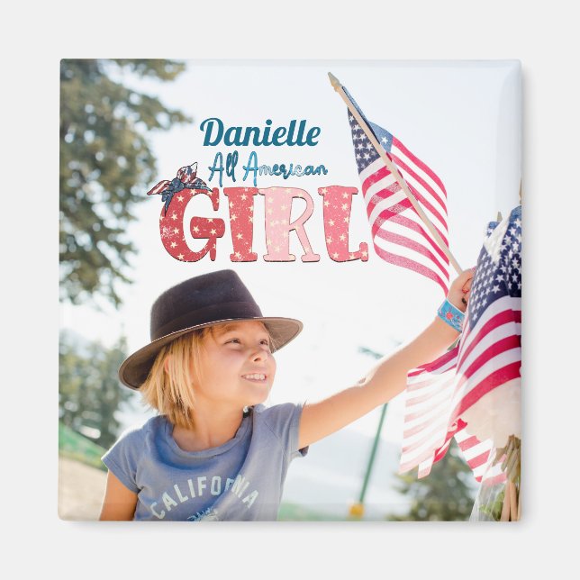 All American Girl Personlig Magnet (Framsidan)