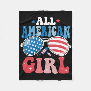 All American Girl Sungles 4:e juli Family Match Fleecefilt