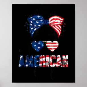 All American Girl Tröja Usa Flagga 4:e Juli Kvinno Poster