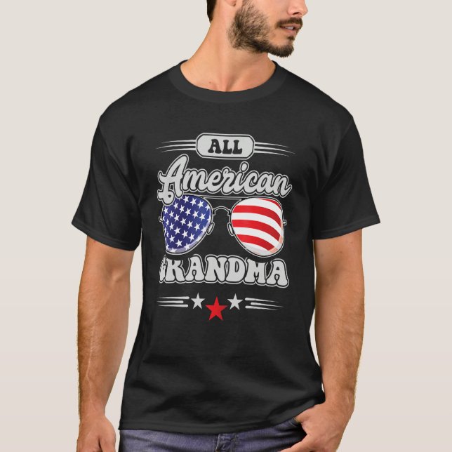 All American Grandma 4th Of July Family Matching T Shirt (Framsida)