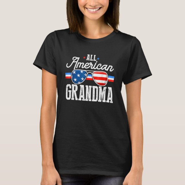 All American Grandma Family Matching Sunglass Four T Shirt (Framsida)