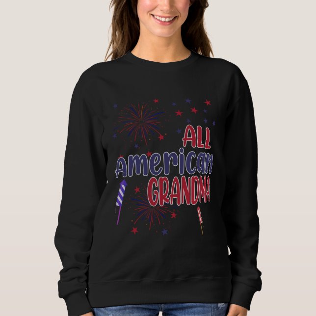 All American Grandma Proud USA Independence Day 4t T Shirt (Framsida)