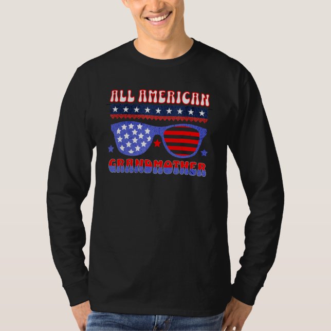 ALL AMERICAN GRANDMOTHER 4TH OF JULY PATRIOTIC SUN T SHIRT (Framsida)