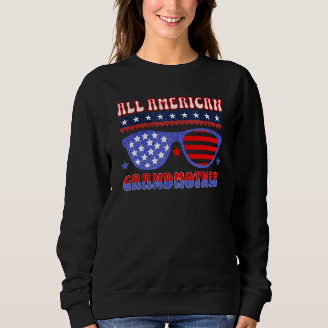 ALL AMERICAN GRANDMOTHER 4TH OF JULY PATRIOTIC SUN T SHIRT (Framsida)