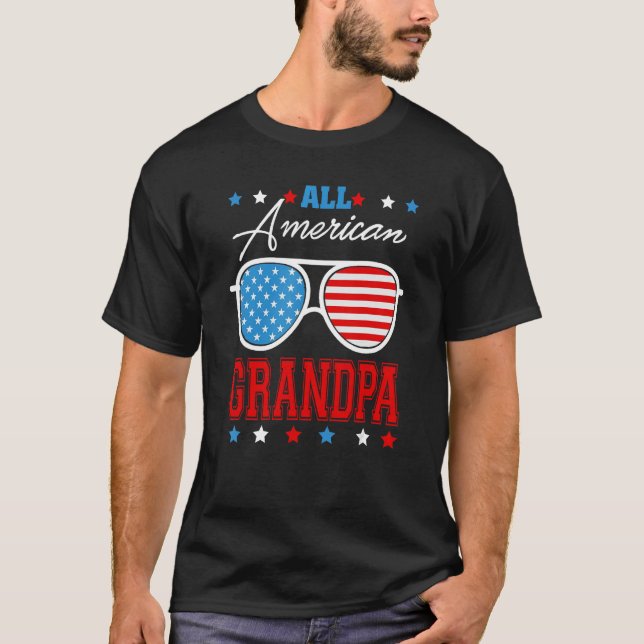 All American Grandpa 4th Of July Sunglasses Matchi T Shirt (Framsida)