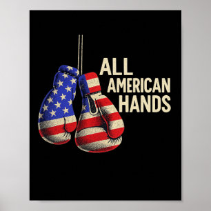 All American Hands Boxnings Handskor – Patriotisk  Poster