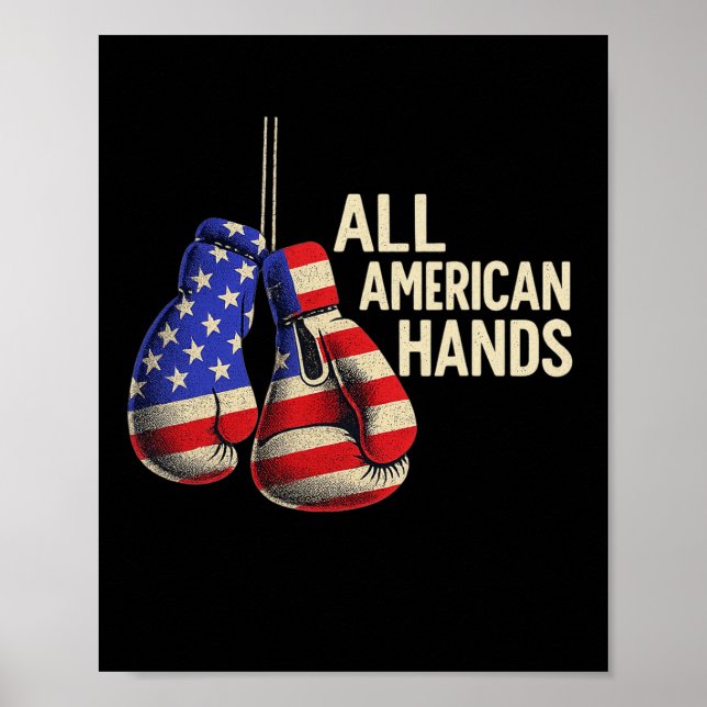 All American Hands Boxnings Handskor – Patriotisk  Poster (Framsidan)