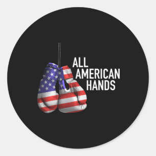 All American Hands Boxnings Handskor – Patriotisk  Runt Klistermärke