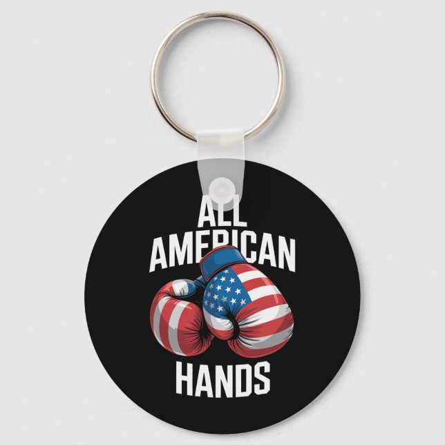 All American Hands Boxnings Handskor Patriotiska U Nyckelring (Framsida)