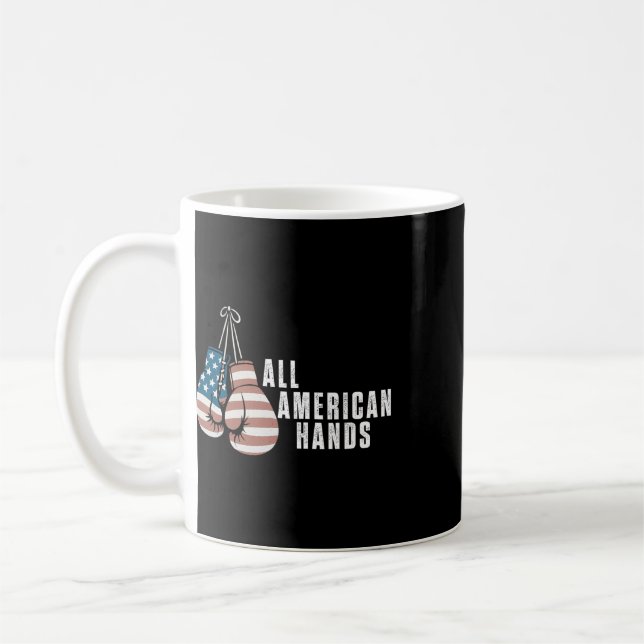 All American Hands Boxnings Handskor Usa Flagga Pa Kaffemugg (Vänster)