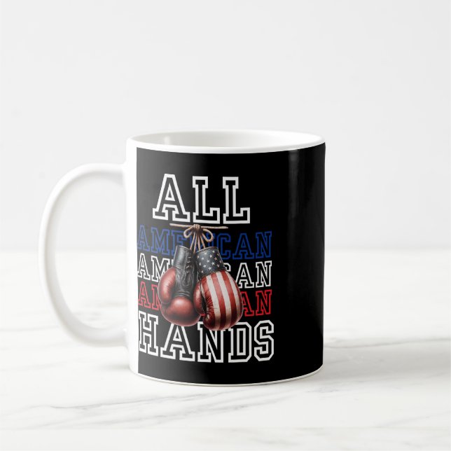 All American Hands Usa Flag Boxningshandskehandska Kaffemugg (Vänster)