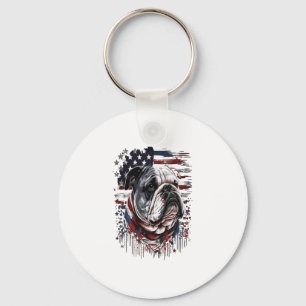 ALL AMERICAN HUND-älskare-ennkullerande bulldog Nyckelring