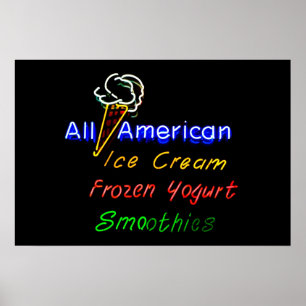 All-American Ice Cream, fryst yoghurt och Smoothie Poster