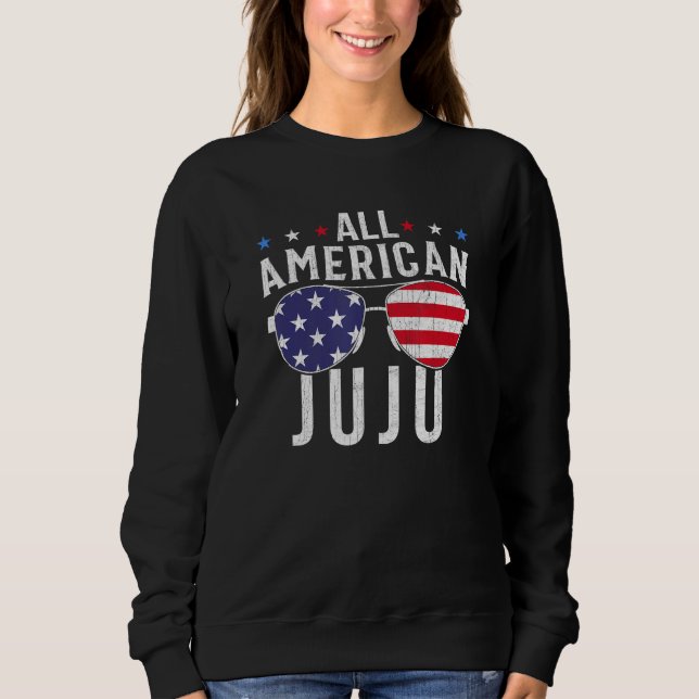 All American Juju USA Flag Sunglasses 4th Of July  T Shirt (Framsida)