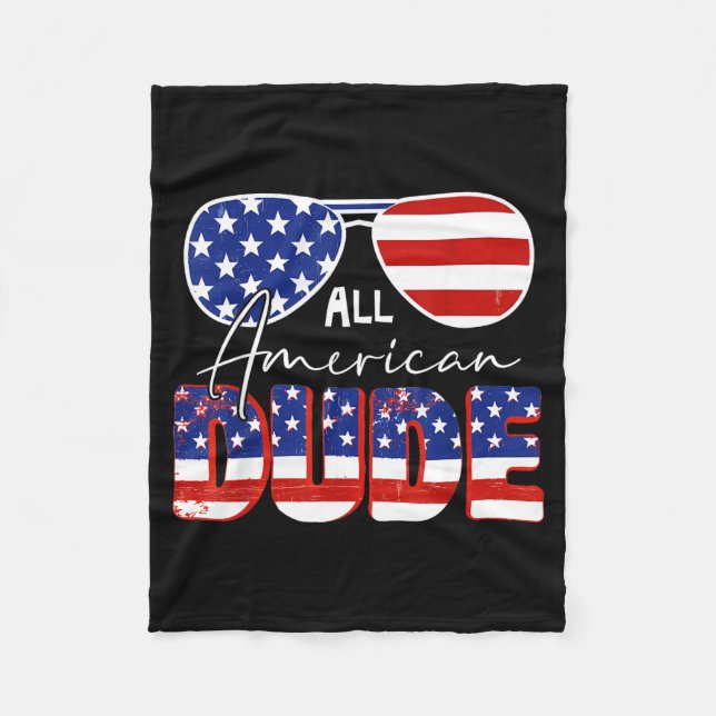 All American Kille 4 juli Grafisk konst Fleecefilt (Framsidan)