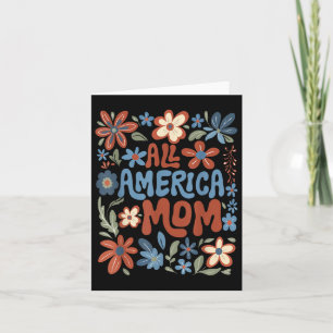 All American Mamma 4:e Juli Usa Blommig Mors Dag K Kort