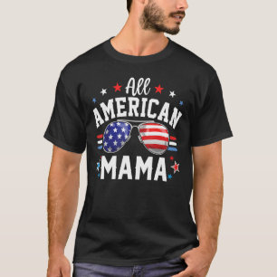 All American Mamma Patriotic USA flagga 4 juli Fam T Shirt