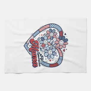 All American Mamma Patriotisk Blomma Tröja Design_ Kökshandduk
