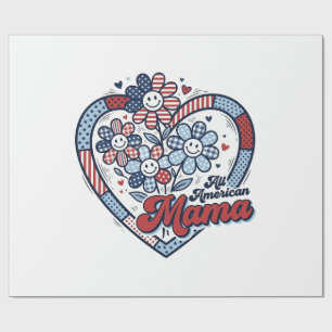 All American Mamma Patriotisk Blomma Tröja Design_ Presentpapper