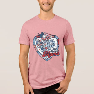 All American Mamma Patriotisk Blomstert-shirt Desi T Shirt