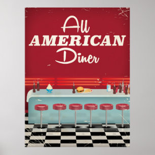All American Middag Retro Poster