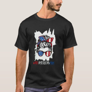 All American Mom 4:e Juli Kvinnor Rufsigt Upphosta T Shirt