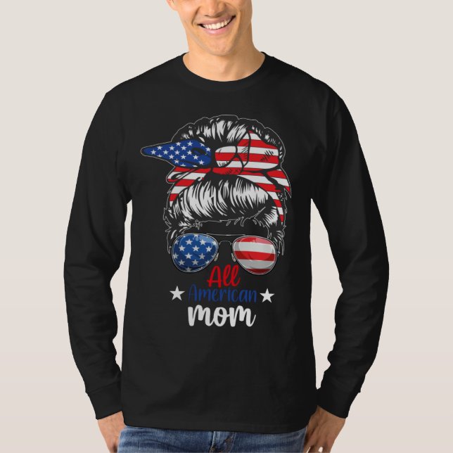 All American Mom 4th of July Party T Shirt (Framsida)