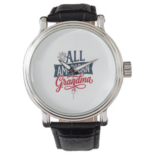 All American Mormor Patriotisk Eldshow Design_1 Armbandsur