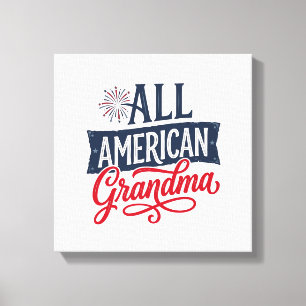 All American Mormor Patriotisk Eldshow Design_1 Canvastryck