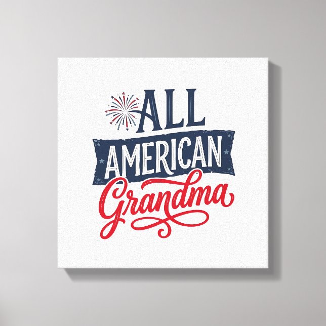All American Mormor Patriotisk Eldshow Design_1 Canvastryck (Framsida)