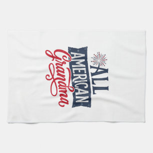 All American Mormor Patriotisk Eldshow Design_1 Kökshandduk
