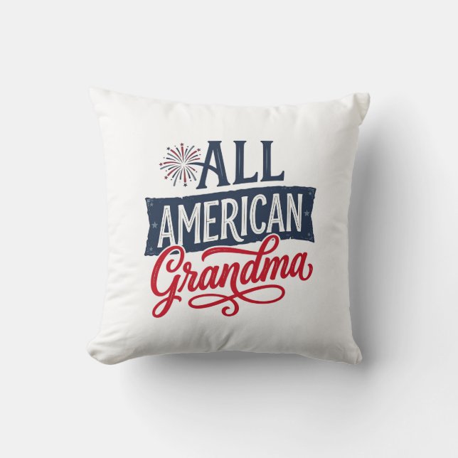 All American Mormor Patriotisk Eldshow Design_1 Kudde (Framsida)
