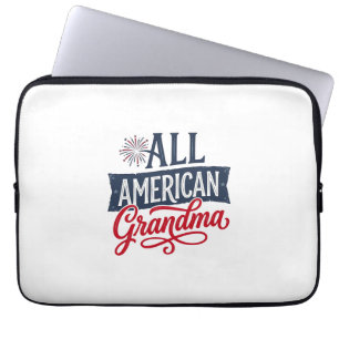 All American Mormor Patriotisk Eldshow Design_1 Laptop Fodral