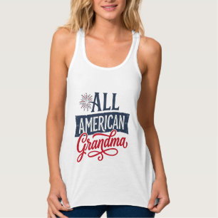 All American Mormor Patriotisk Eldshow Design_1 Linne Med Racerback