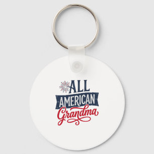 All American Mormor Patriotisk Eldshow Design_1 Nyckelring