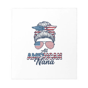 All American Mormor Patriotisk Rufsigt Upphöjt Hår Anteckningsblock