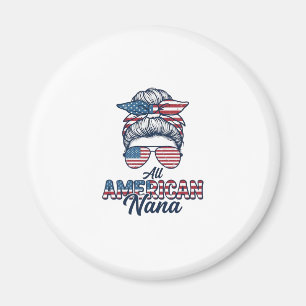 All American Mormor Patriotisk Rufsigt Upphöjt Hår Magnet