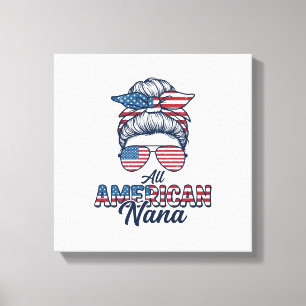 All American Mormor Patriotisk Rufsigt Uppslaget V Canvastryck