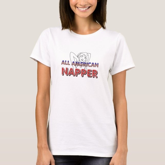 All American Napper Dam- T-Shirtsar T Shirt (Framsida)