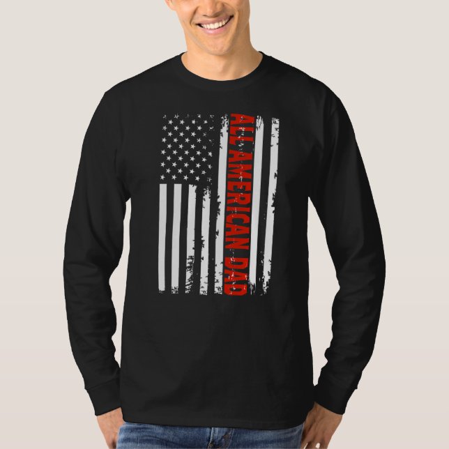 All American Pappa 4:e juli Fars dag Manar pappa T Shirt (Framsida)