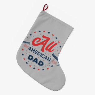 All American Pappa Badge Stor Julstrumpa