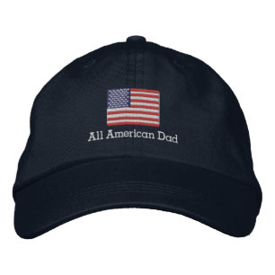 All American Pappa Flagga Hat Broderad Keps