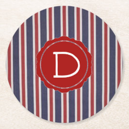 All-American Patriotic Stripe-design Underlägg Papper Rund