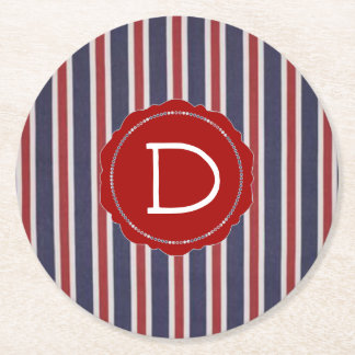 All-American Patriotic Stripe-design Underlägg Papper Rund
