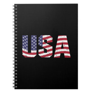 "All American" Patriotic USA Logotyp Anteckningsbok
