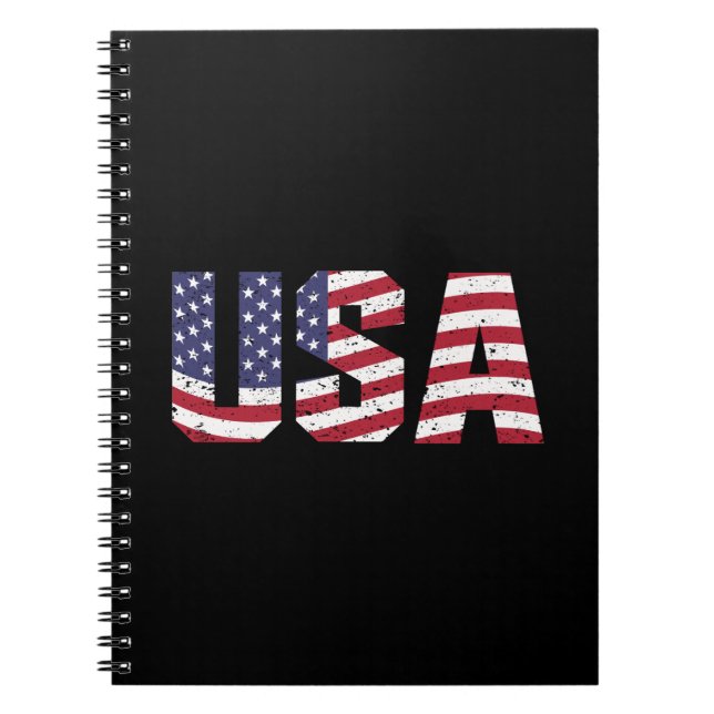 "All American" Patriotic USA Logotyp Anteckningsbok (Framsidan)