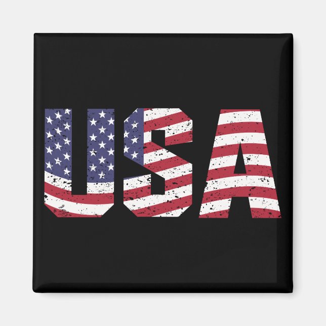 "All American" Patriotic USA Logotyp Magnet (Framsidan)