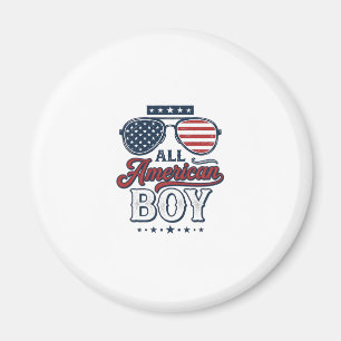 All American Pojke Patriotiska Solglasögon T-Shirt Magnet