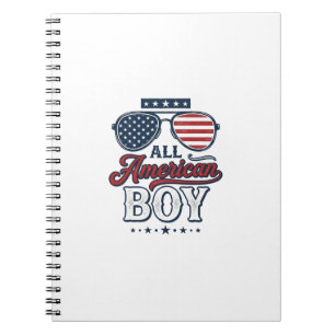 All American Pojke Patriotiska Solglasögon Tröja D Anteckningsbok