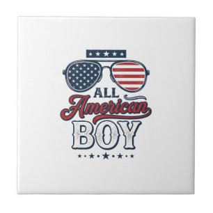 All American Pojke Patriotiska Solglasögon Tröja D Kakelplatta